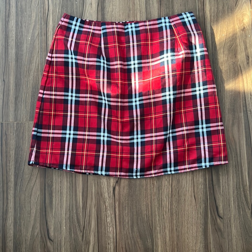 Red mini skirt